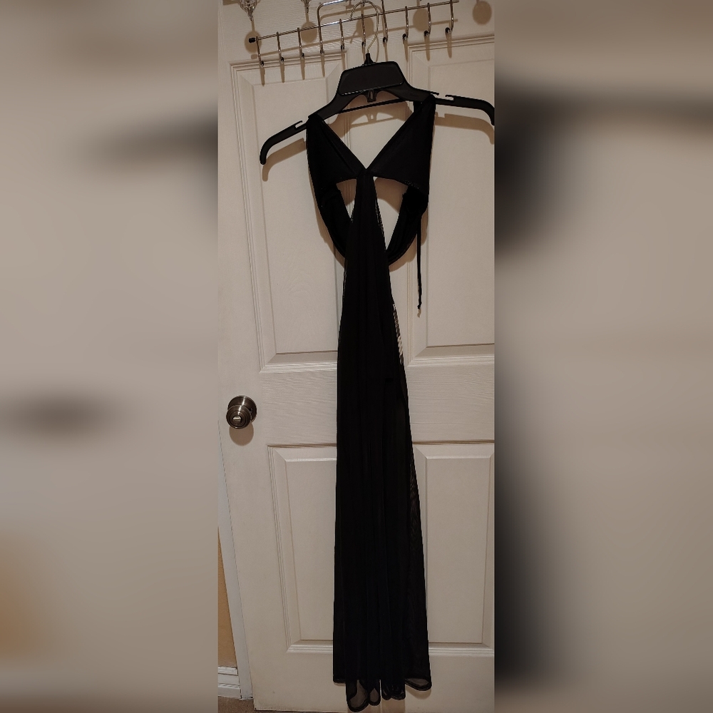 Black Mesh Maxi Dress